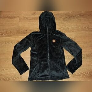 Roxy Midnight Black Plush teddy Hoodie Fleece Jacket